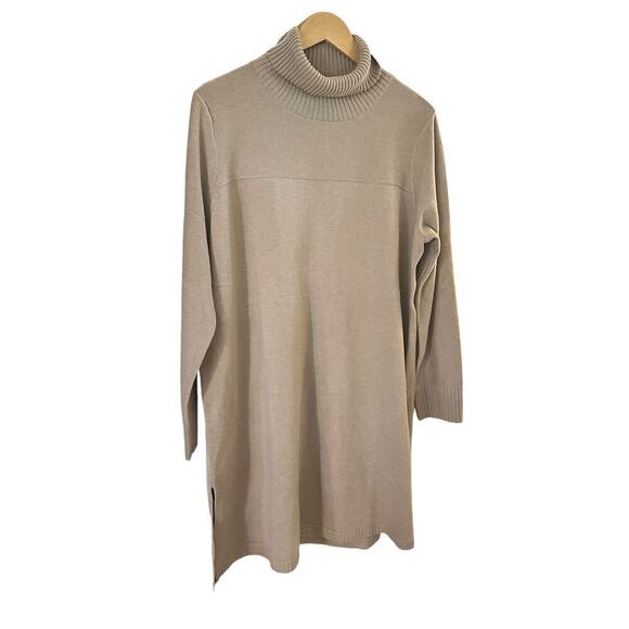 5 for $40 SALE! Modern Soul Tan Mock Turtle Neck Xtra Long Sweater sz XL - Picture 2 of 13